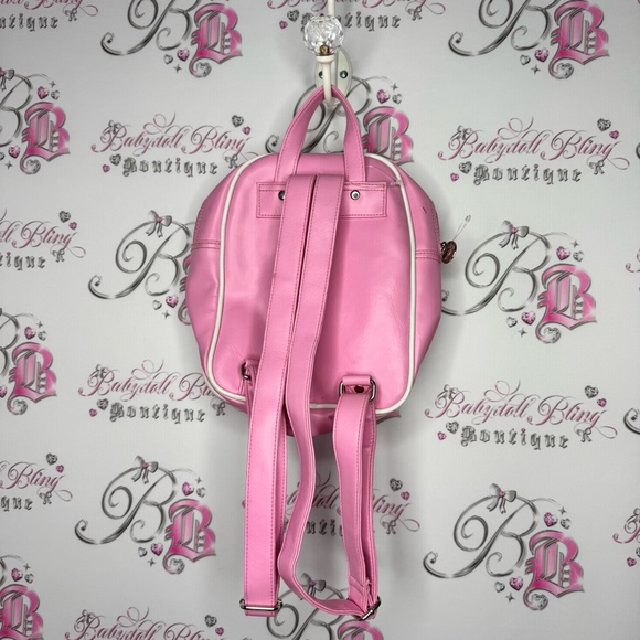 Roots Backpack pink 2000s sporty preppy athletic style 73 fuzzy logo zippers - Picture 2 of 14